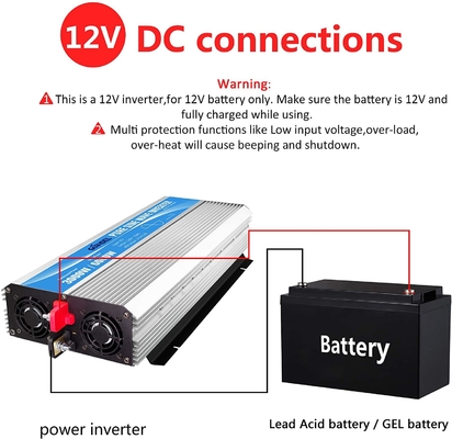 3000W zuivere de Machtsomschakelaar DC12V van de Sinusgolf aan AC120V met Afstandsbediening