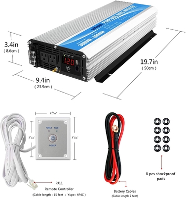 3000W zuivere de Machtsomschakelaar DC12V van de Sinusgolf aan AC120V met Afstandsbediening
